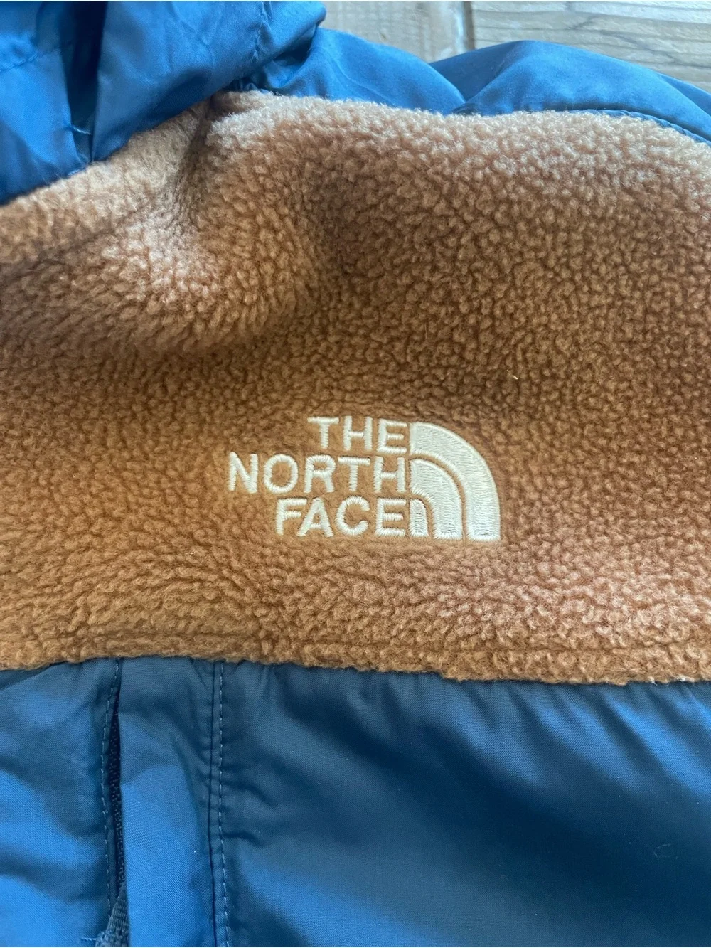The North Face Kids Navy & Brown Puffer-Panel Fleece Jacket